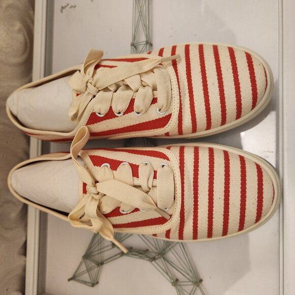 Soludos "Marin" Stripe Sneakers in Poppy Red. NIB. Size 7.5 - Picture 4 of 10